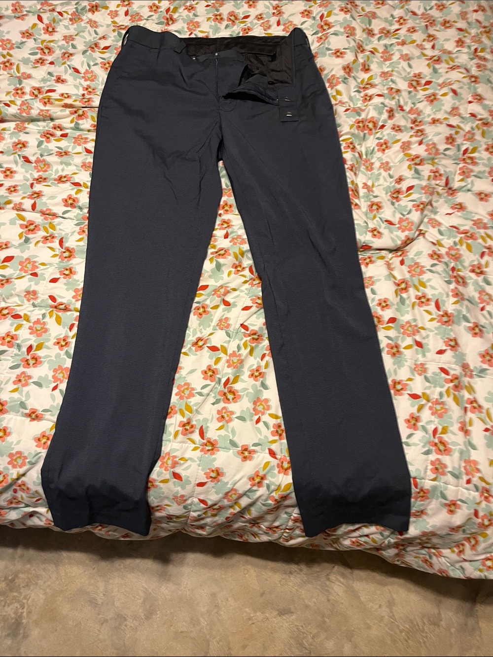 Men's Navy Dress Pants – Classic Straight Tailored Fit